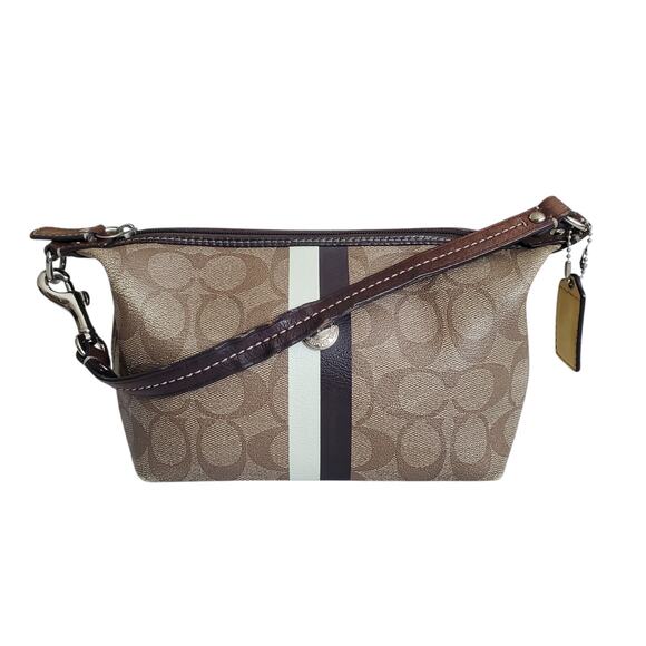 Coach Signature Stripe Coated Canvas Mini Top Handle Bag - Picture 9 of 9